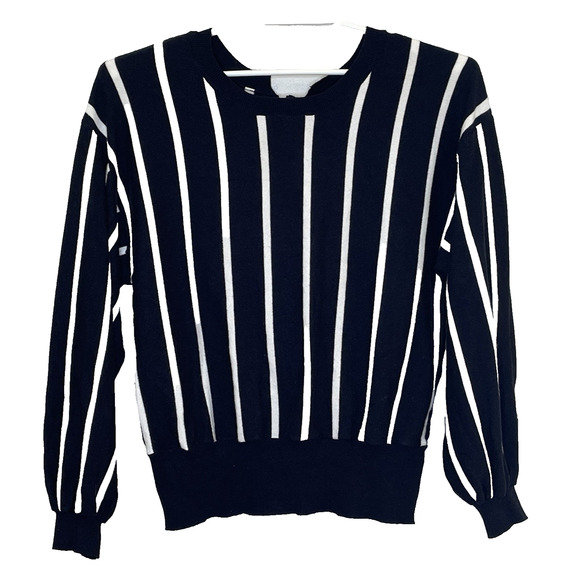 Umgee Sweaters - Umgee Tie Cross Back Sweater Womens Size Large Navy Blue White Horizontal Stripe